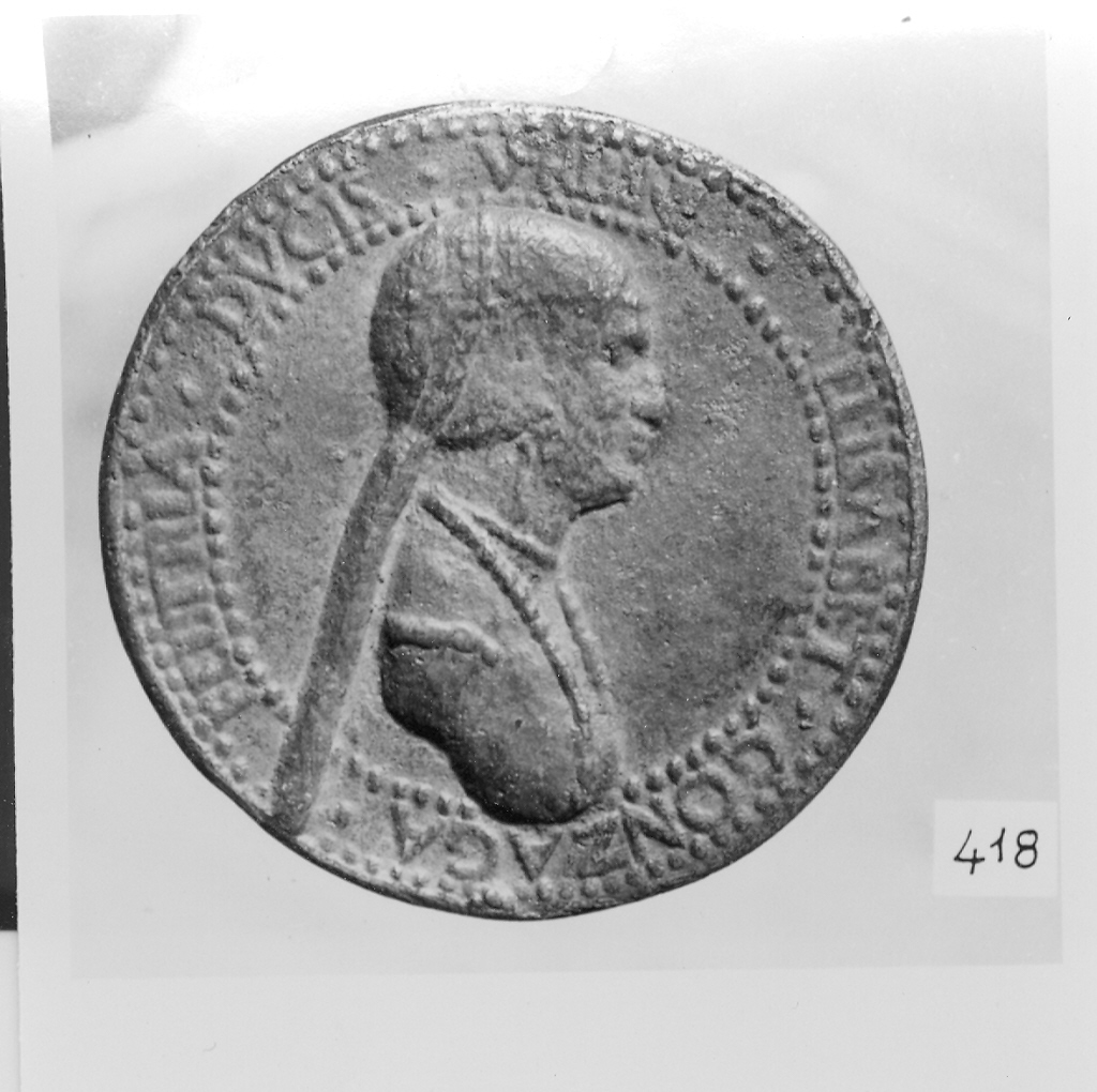 busto femminile (medaglia, elemento d'insieme) di Romano Giovanni Cristoforo (sec. XVI)