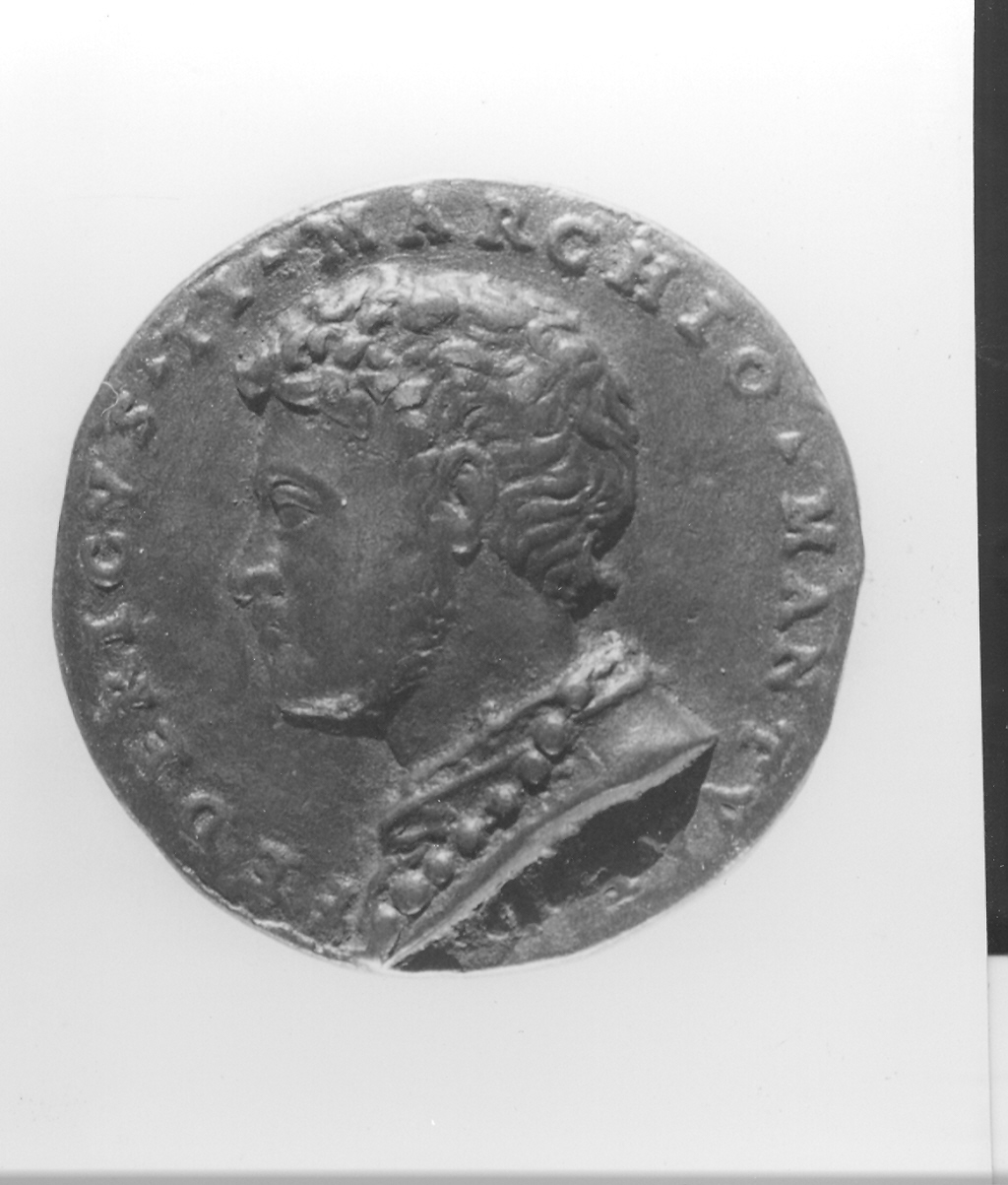 busto di uomo (medaglia, elemento d'insieme) di Pomedello Giovanni Maria (sec. XVI)