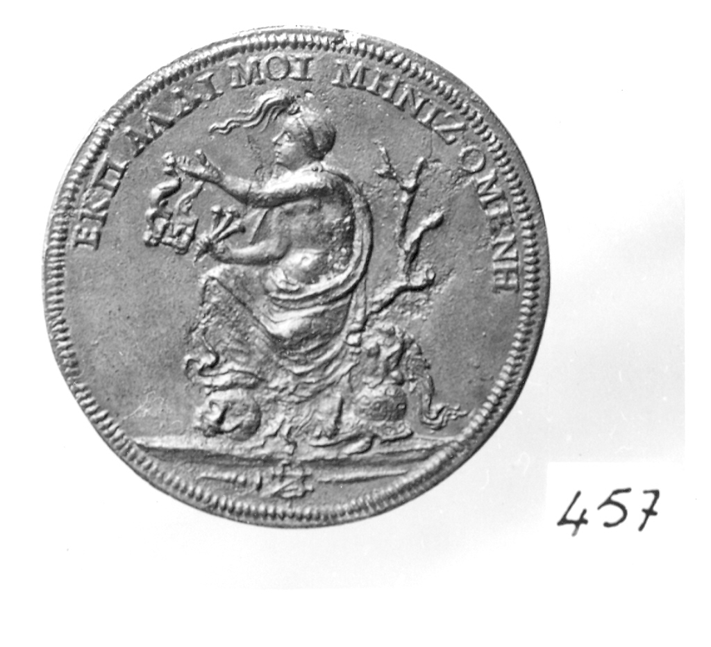 figura allegorica femminile (medaglia, elemento d'insieme) di Pomedello Giovanni Maria (sec. XVI)