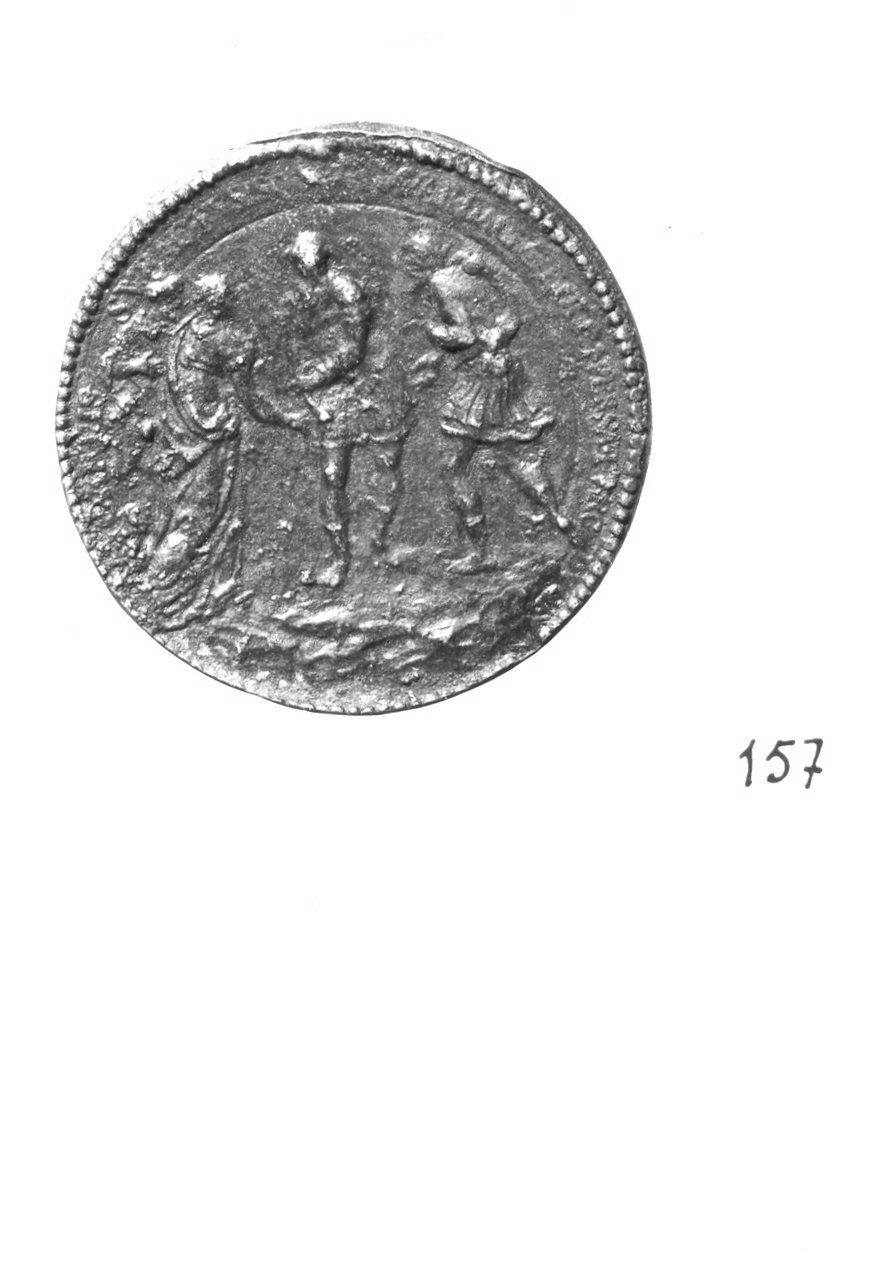 episodio di storia romana (medaglia, opera isolata) di Borgognone Annibale detto Annibale da Trento (sec. XVI)