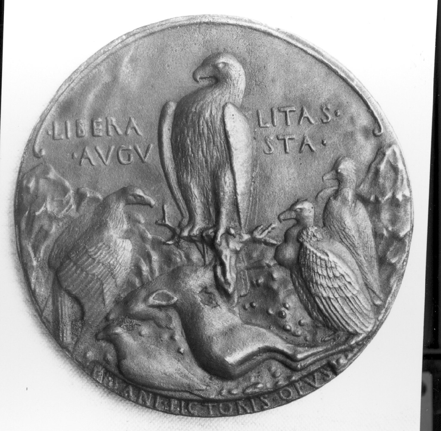 animali (medaglia, elemento d'insieme) di Antonio di Puccio Pisano detto Pisanello (secc. XIV/ XV)