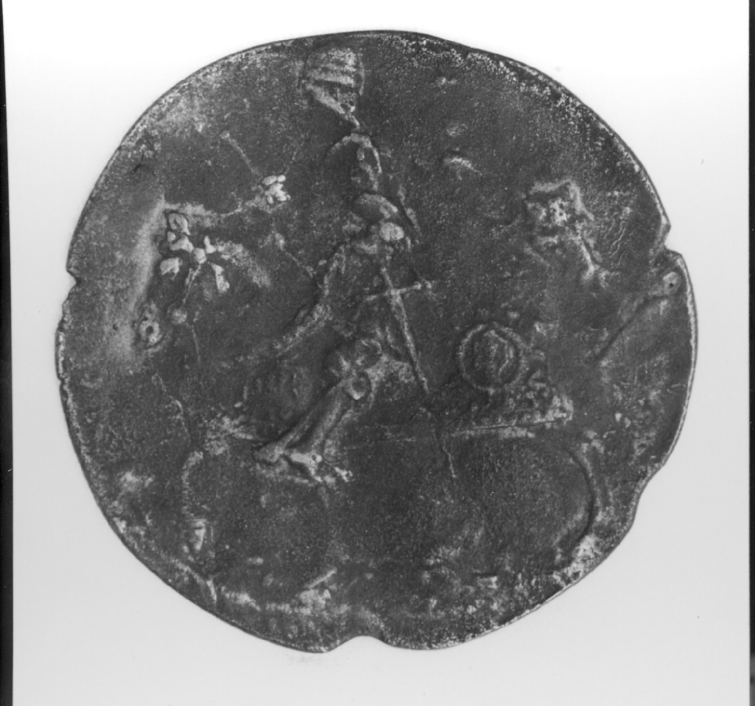 figura maschile (medaglia, elemento d'insieme) di Sperandio (secc. XV/ XVI)