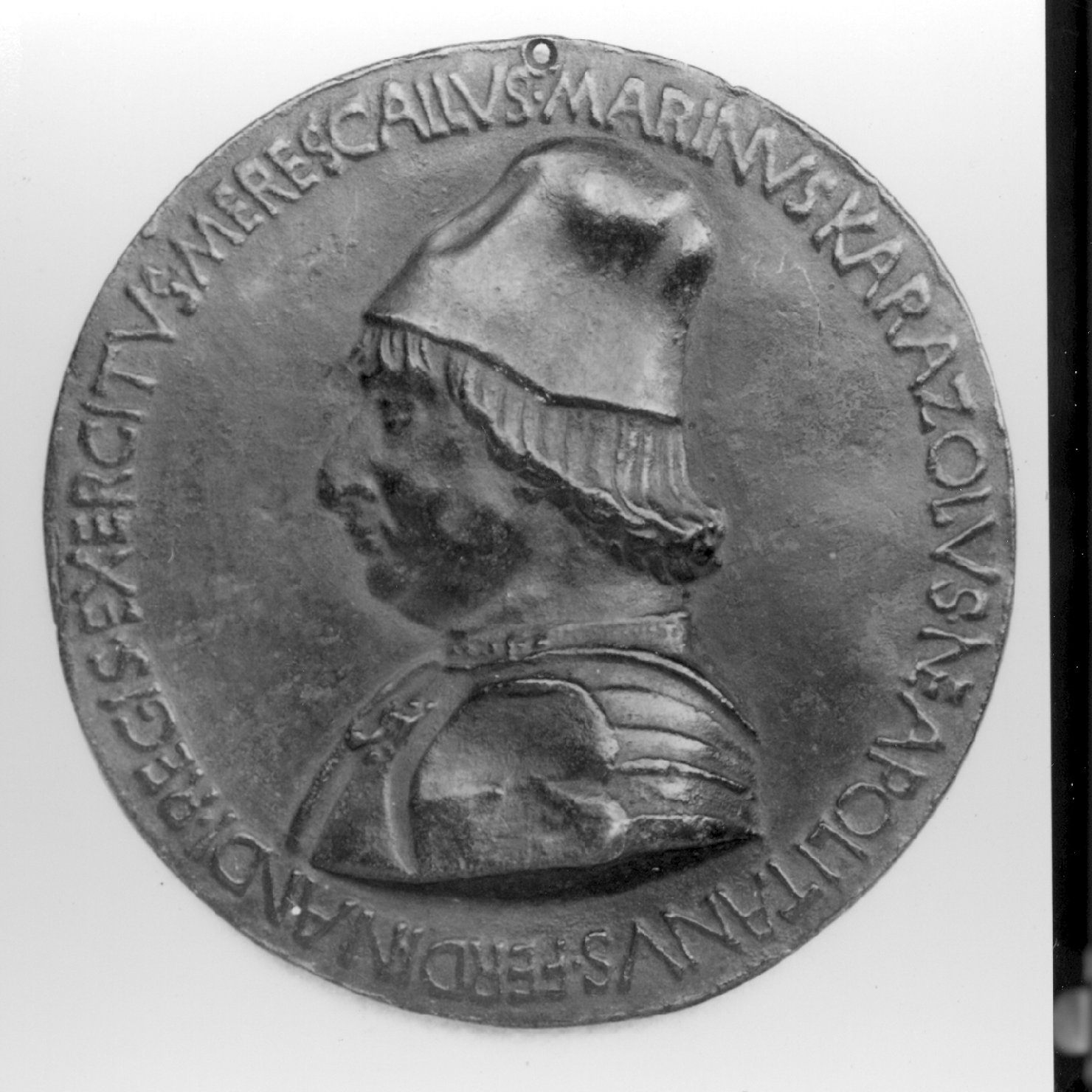 ritratto d'uomo di profilo (medaglia, elemento d'insieme) di Sperandio (secc. XV/ XVI)