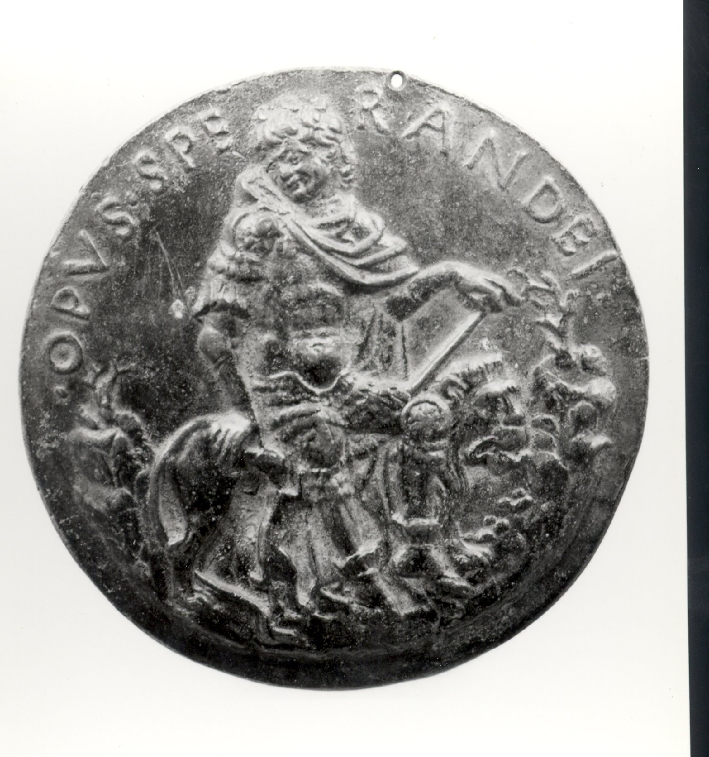 figura maschile (medaglia, elemento d'insieme) di Sperandio (secc. XV/ XVI)