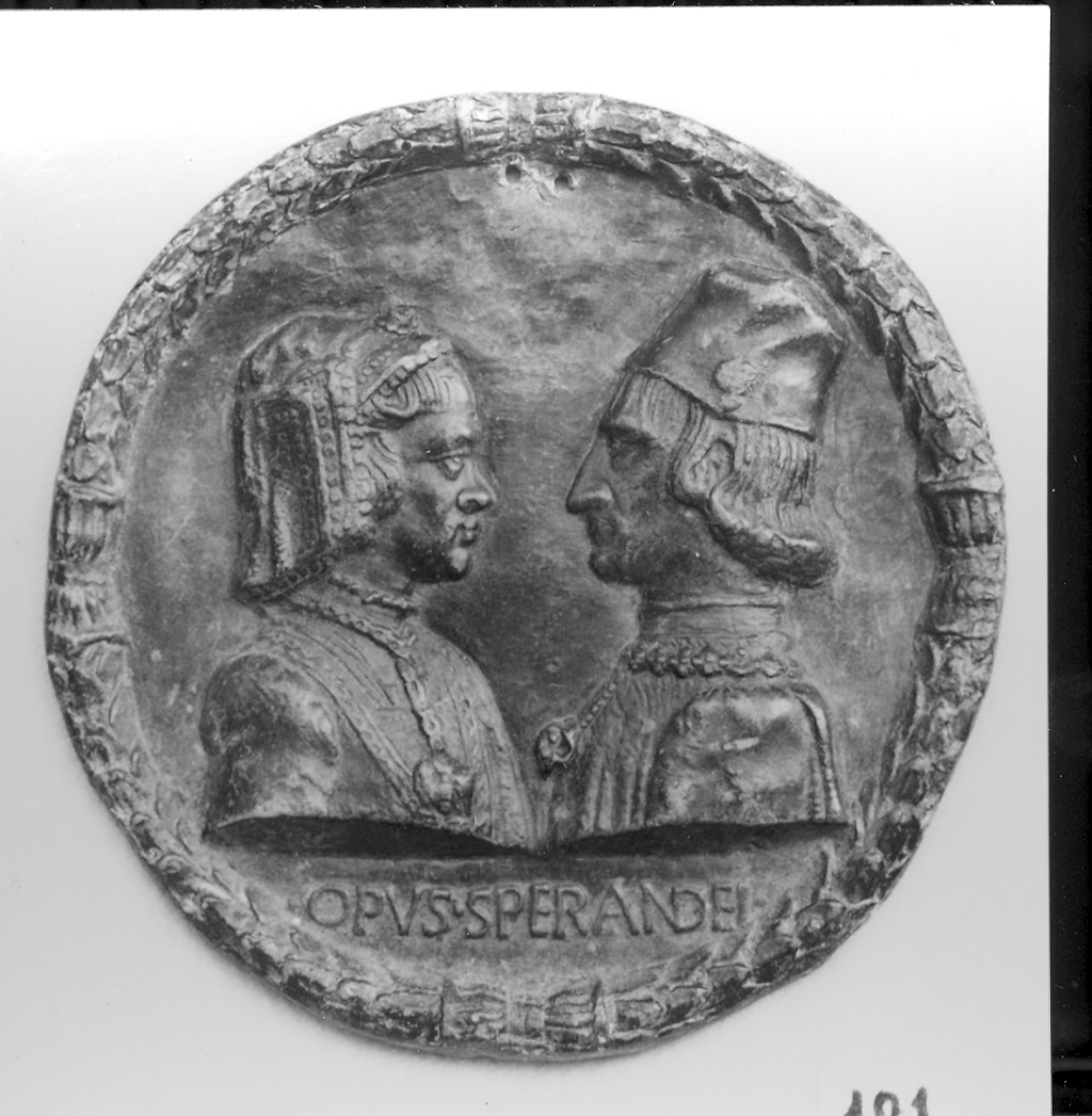 ritratto di Ercole da Ferrara ed Eleonora d'Aragona (medaglia, opera isolata) di Sperandio (secc. XV/ XVI)