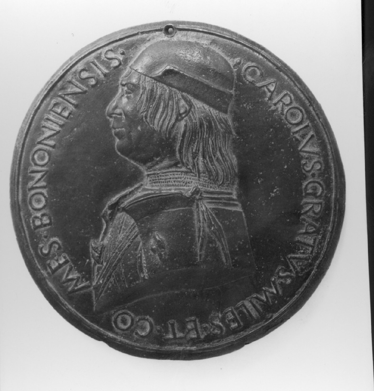 ritratto d'uomo di profilo (medaglia, elemento d'insieme) di Sperandio (secc. XV/ XVI)