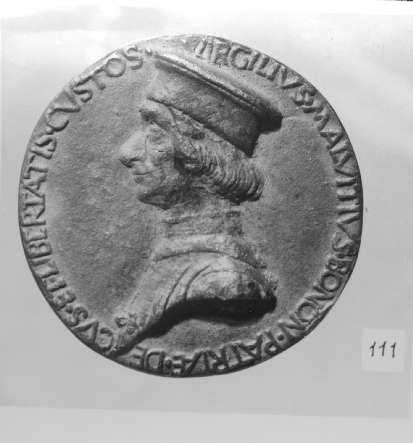 ritratto d'uomo di profilo (medaglia, elemento d'insieme) di Sperandio (secc. XV/ XVI)