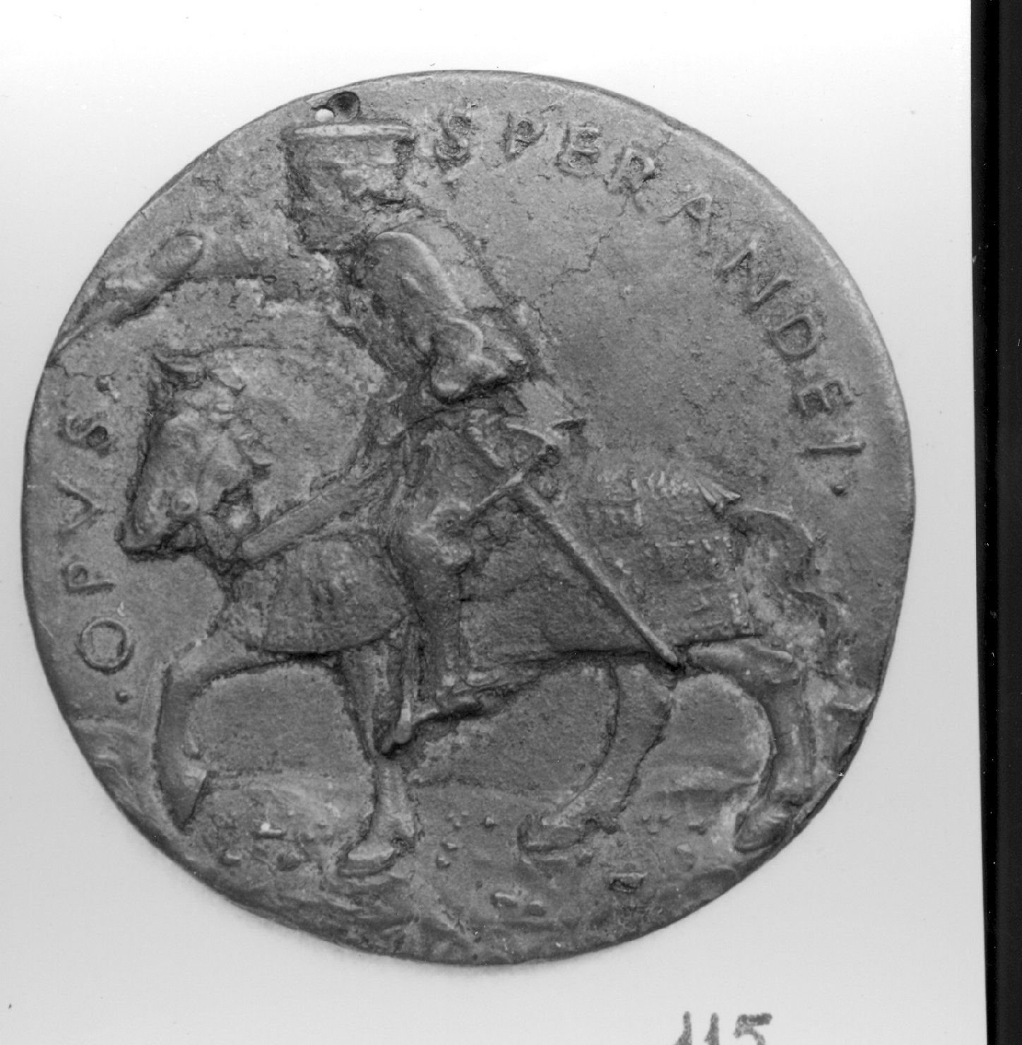 figura maschile (medaglia, elemento d'insieme) di Sperandio (secc. XV/ XVI)