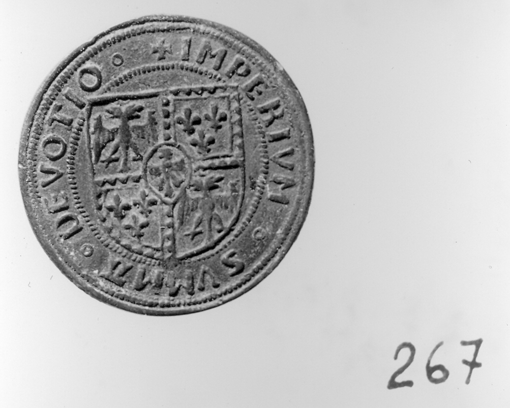 stemma (medaglia, elemento d'insieme) - ambito ferrarese (terzo quarto sec. XV)