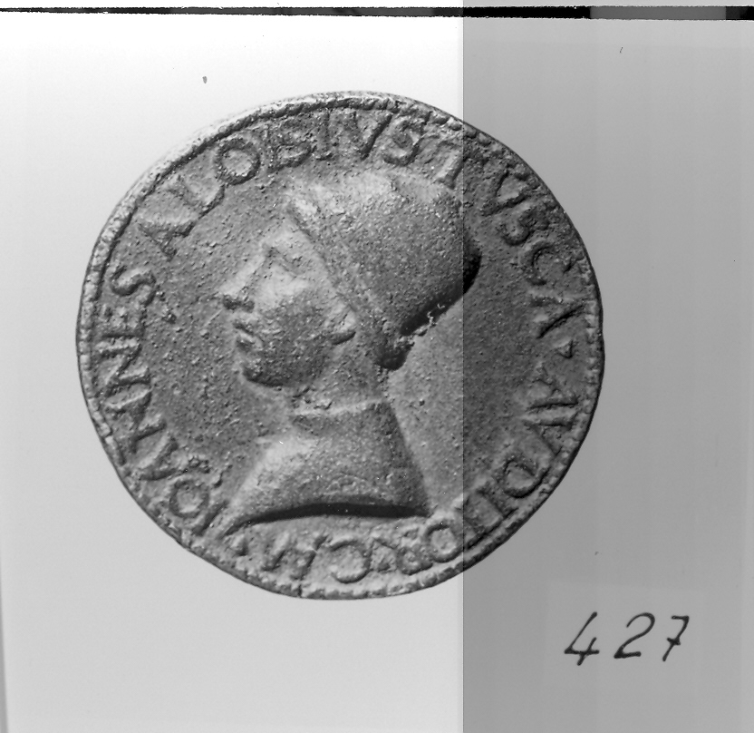 Gian Luigi Toscano, ritratto d'uomo di profilo (medaglia, elemento d'insieme) - ambito milanese (terzo quarto sec. XV)