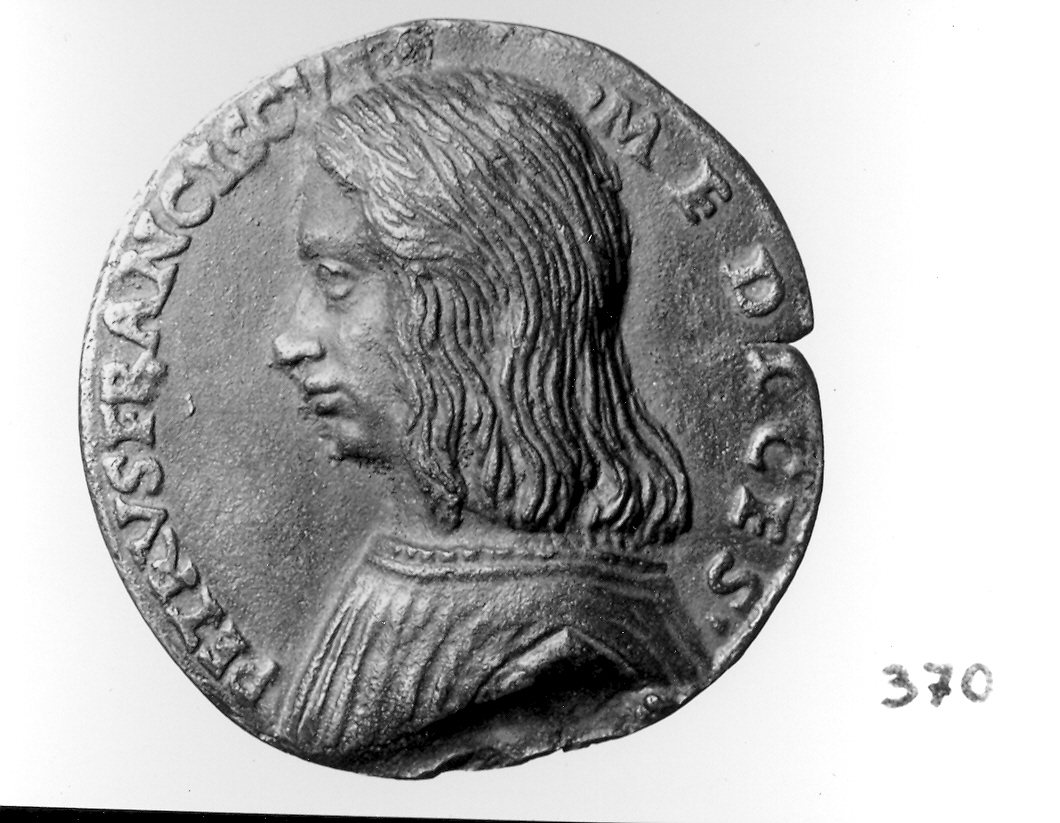 Pier Francesco de' Medici, ritratto d'uomo di profilo (medaglia, elemento d'insieme) - ambito toscano (ultimo quarto sec. XV)