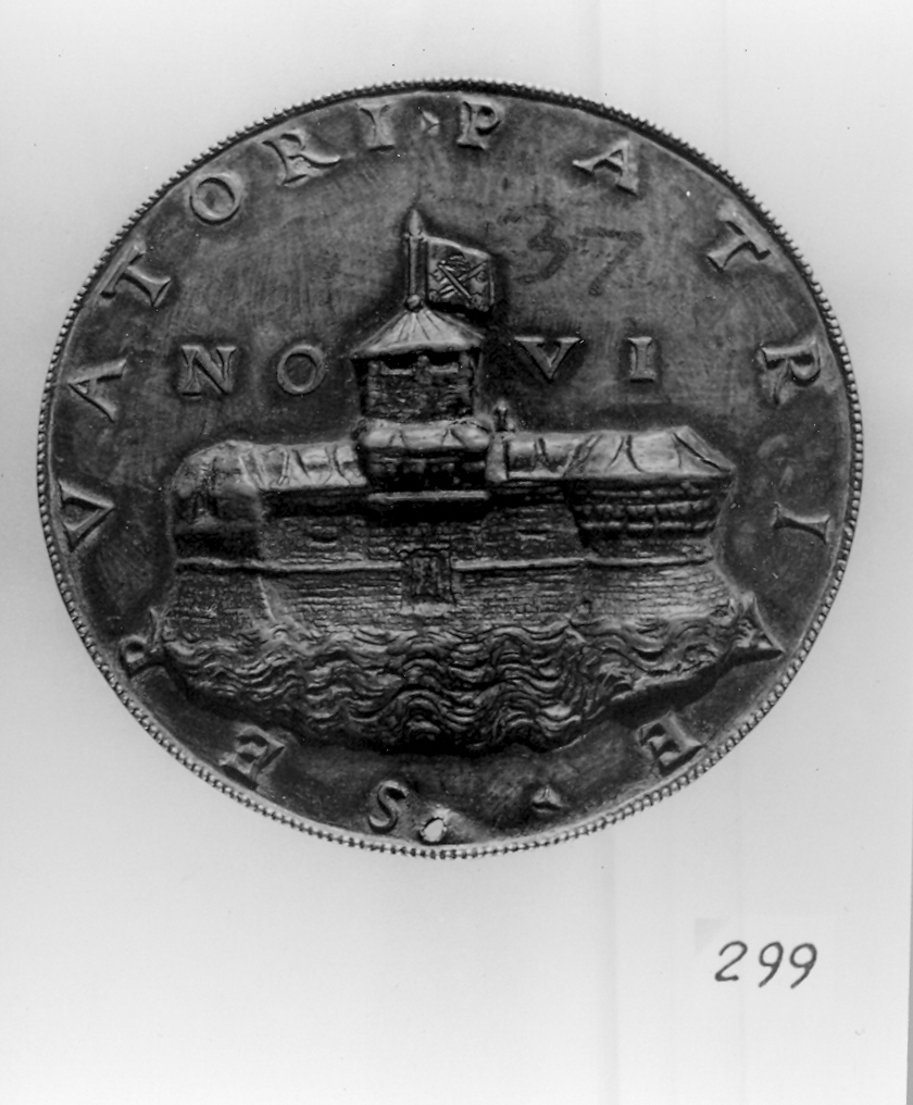 fortezza (medaglia, elemento d'insieme) - ambito milanese (ultimo quarto sec. XV)