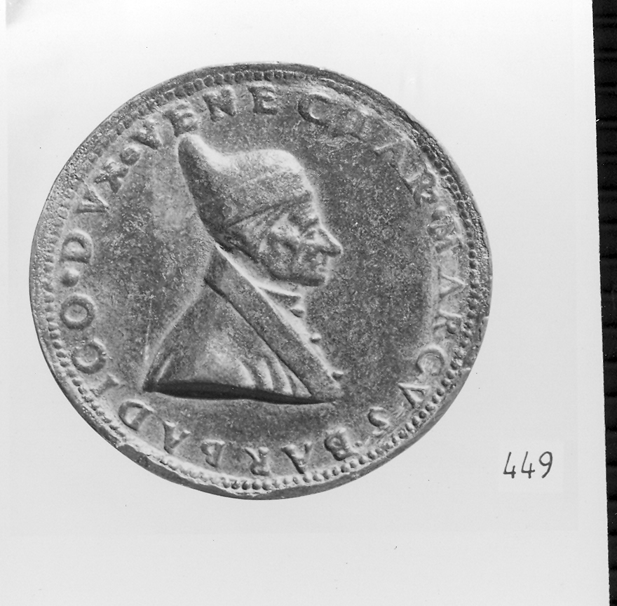 Marco Barbarigo, ritratto d'uomo di profilo (medaglia, elemento d'insieme) - ambito veneziano (ultimo quarto sec. XV)