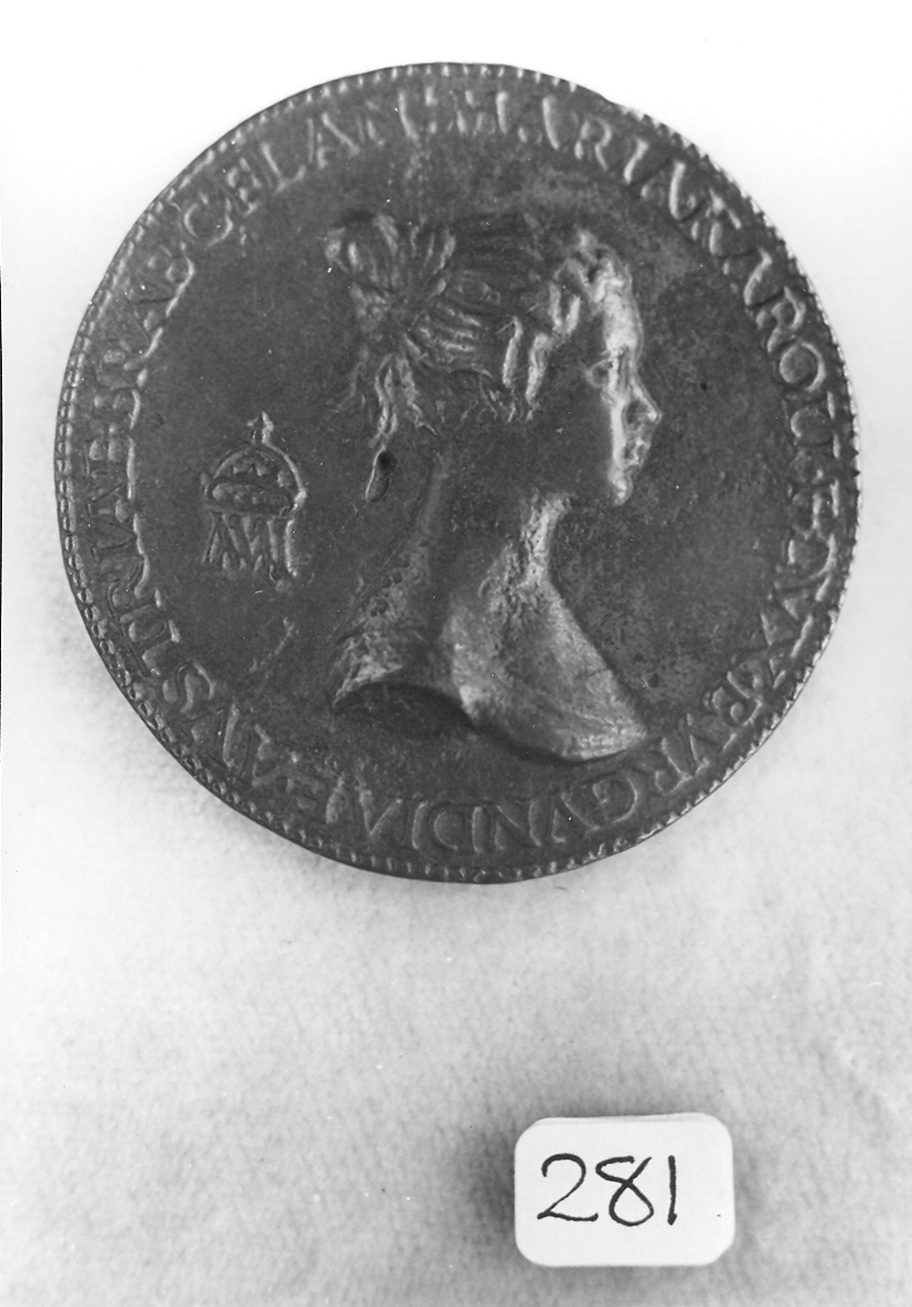 Maria di Borgogna, ritratto d'uomo di profilo (medaglia, elemento d'insieme) - ambito Germania centrale (ultimo quarto sec. XV)