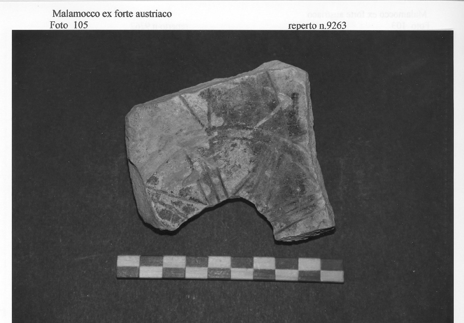 bacino, frammento - ambito veneto (fine/inizio secc. XIII/ XIV)