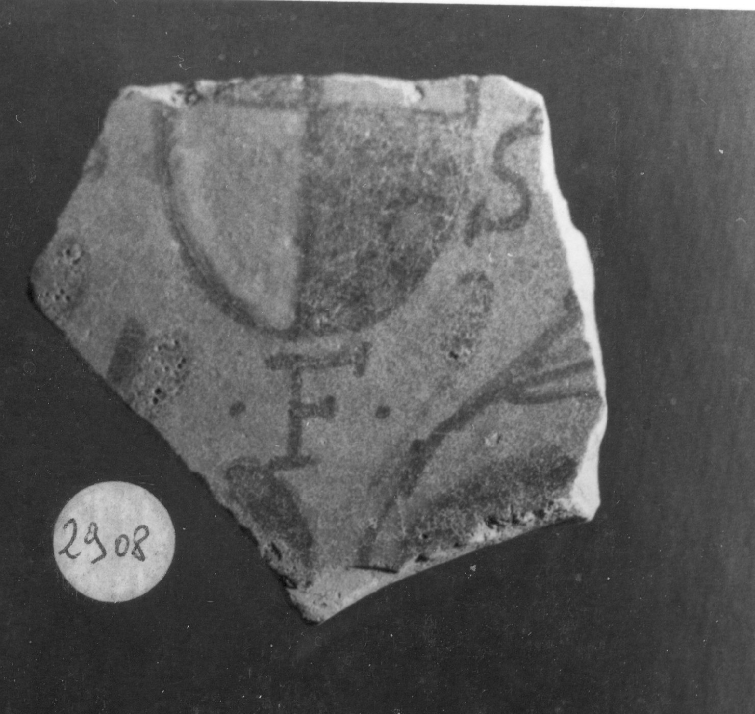 stemma (piatto, frammento) - ambito faentino (secc. XV/ XVI)