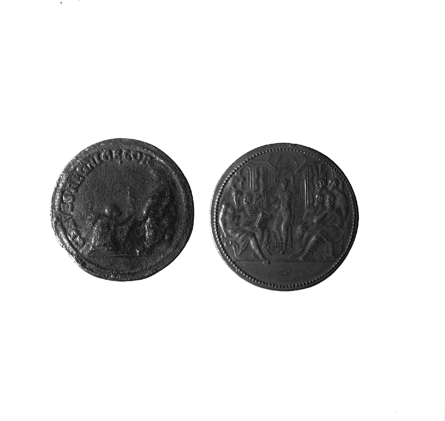 Cristo consegna le chiavi a San Pietro (medaglia) - ambito romano (sec. XVI)