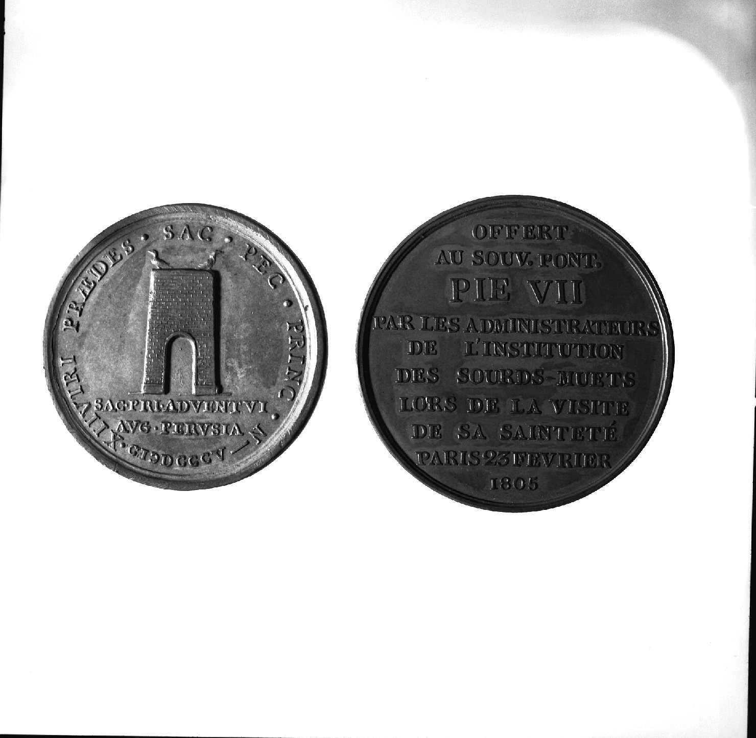 iscrizione (medaglia) - ambito francese (sec. XIX)