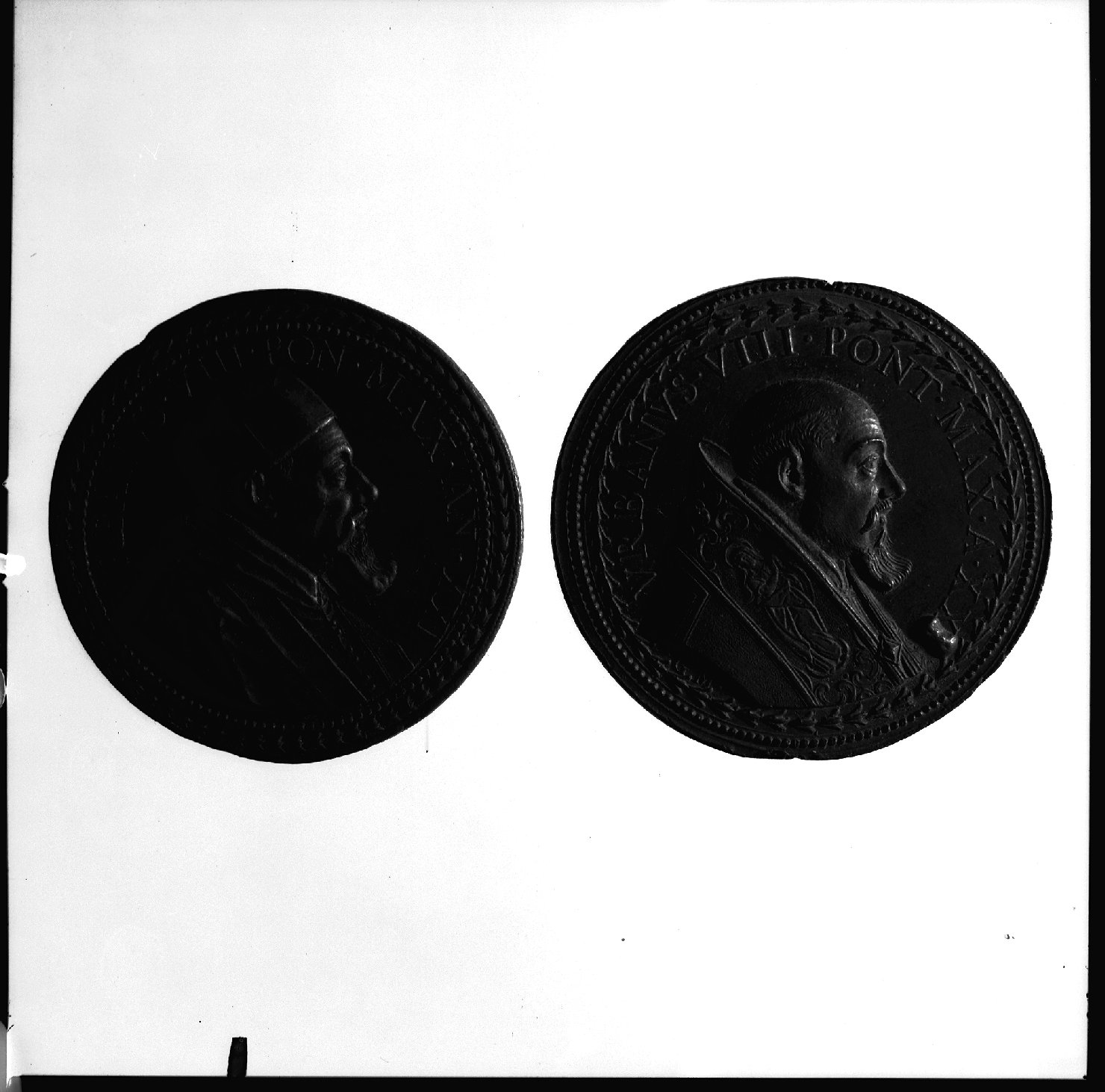 Urbano VIII, ritratto di ecclesiastico (medaglia) - ambito romano (sec. XVII)