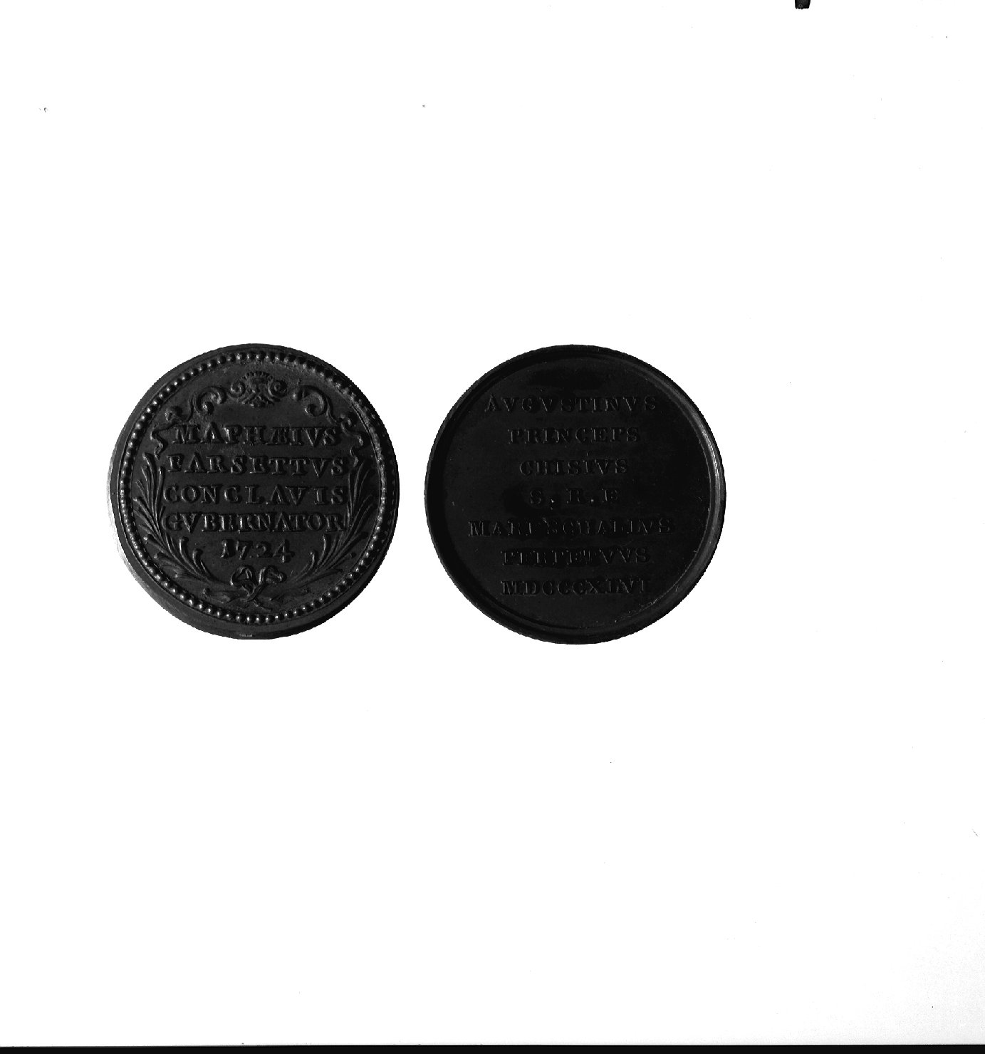 iscrizione (medaglia) - ambito romano (sec. XVIII)