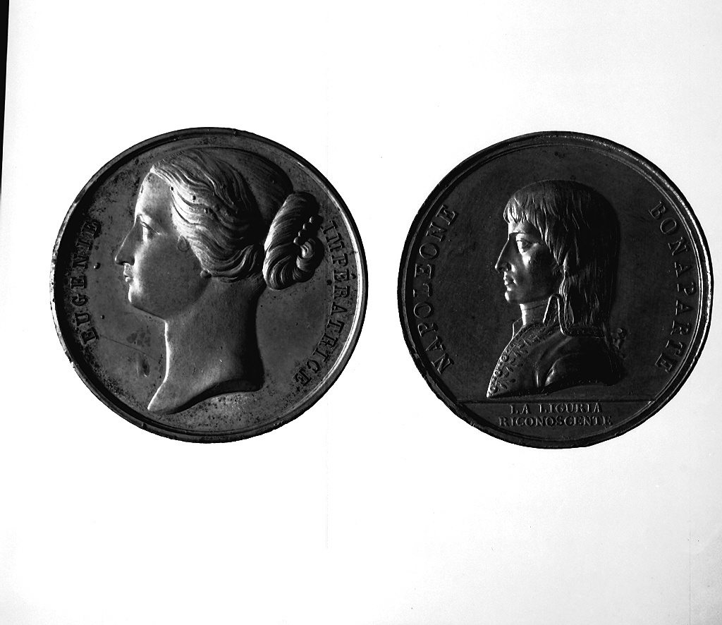 testa di donna (medaglia, elemento d'insieme) - ambito parigino (sec. XIX)