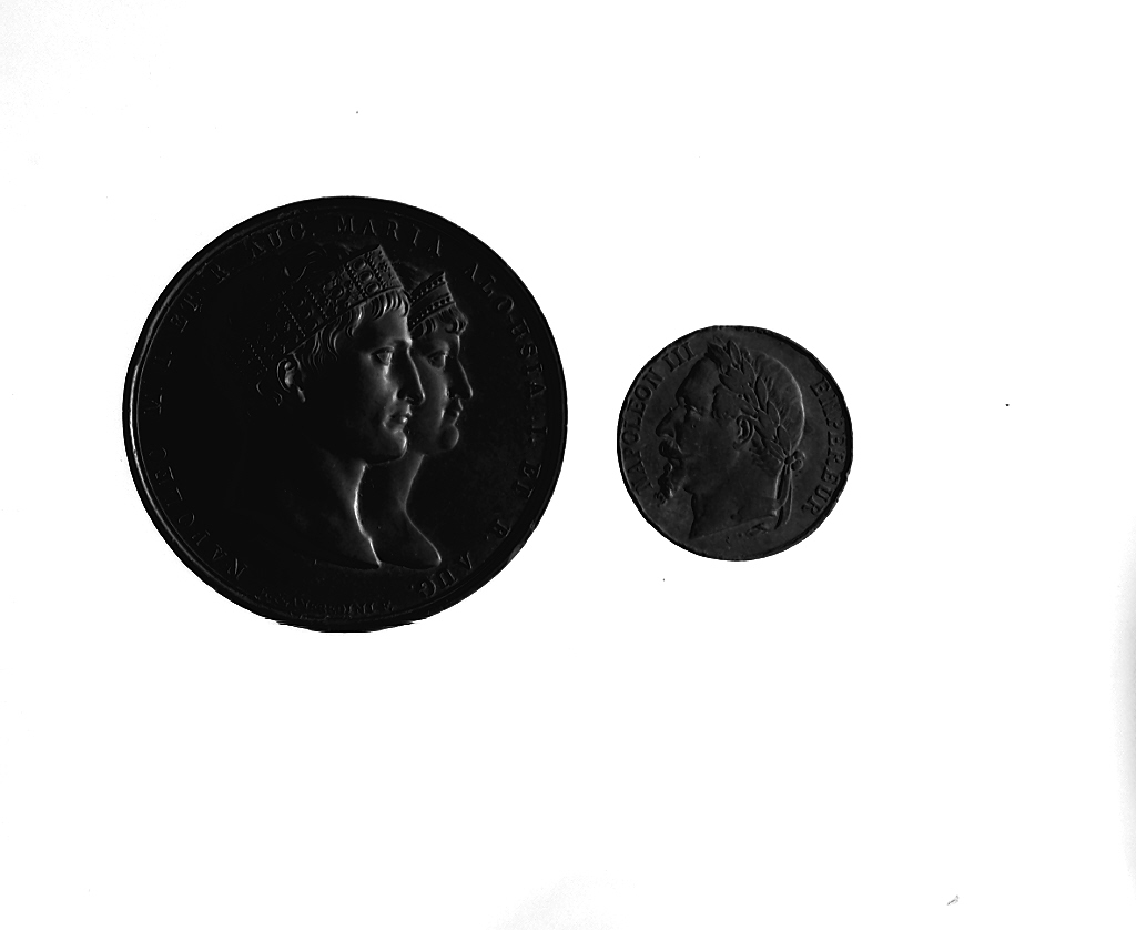 testa d'uomo (medaglia, opera isolata) - ambito parigino (sec. XIX)