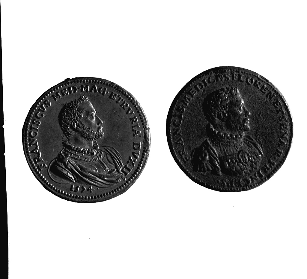 testa d'uomo (medaglia, elemento d'insieme) di Poggini Domenico (sec. XVI)