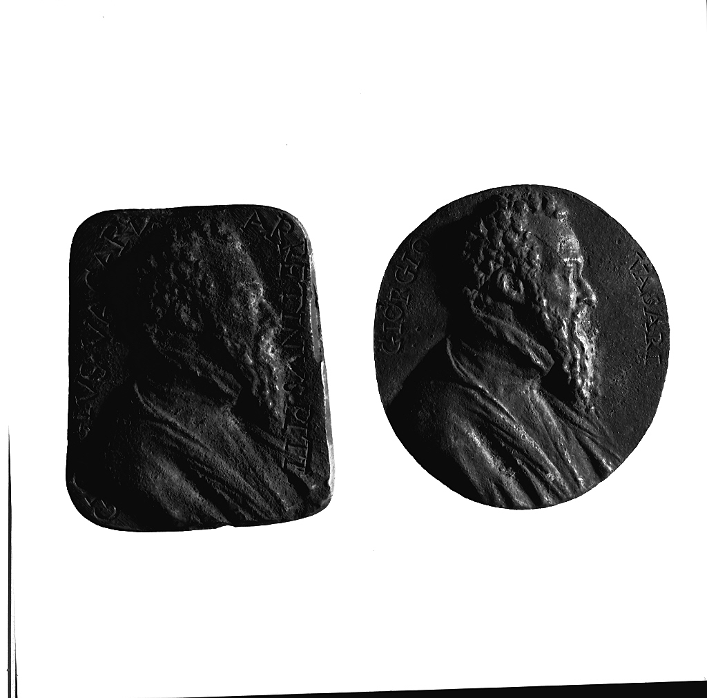 testa d'uomo (medaglia, opera isolata) - ambito dell'Italia centrale (sec. XVI)