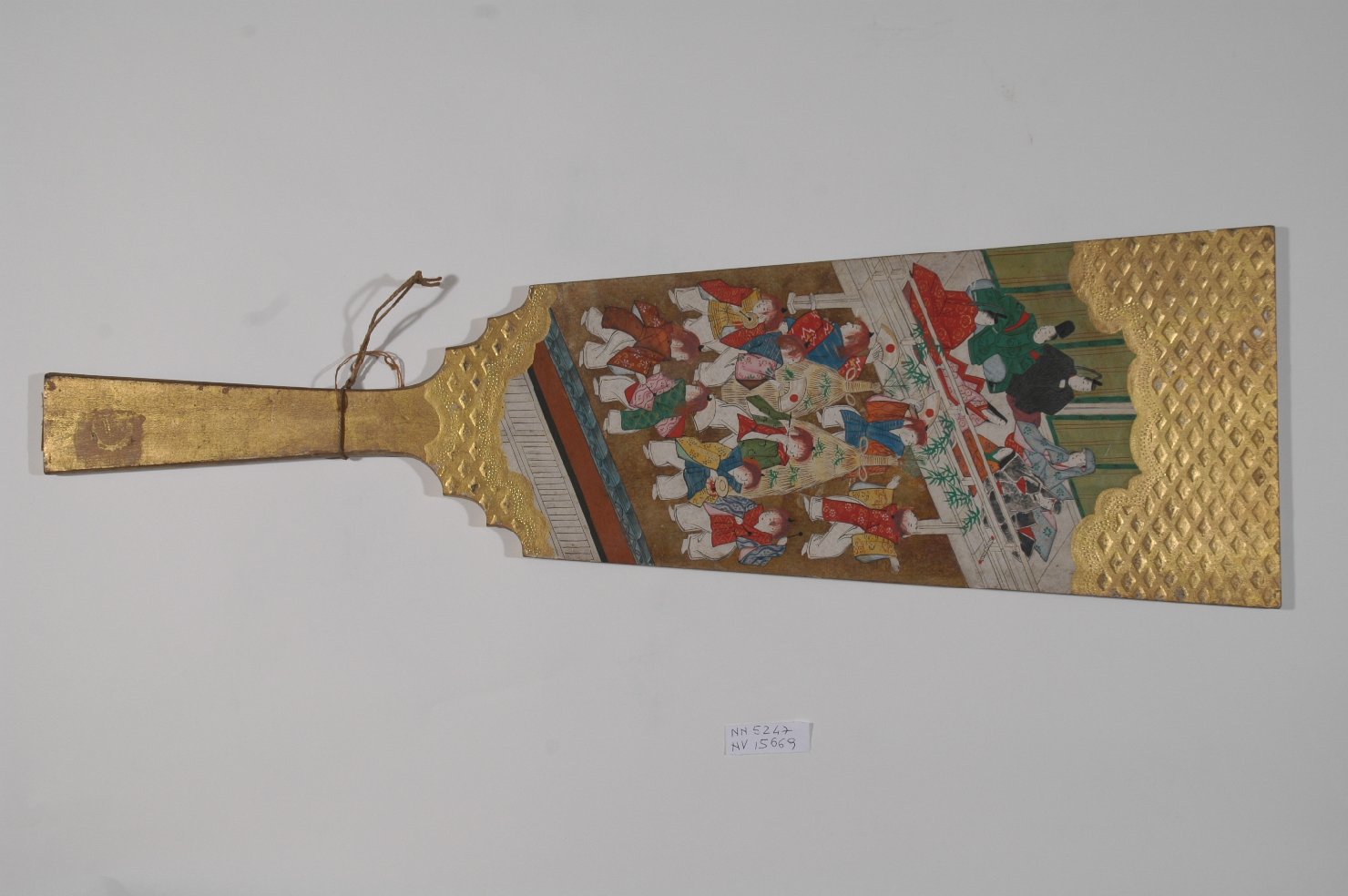 scena di vita cortese (ventaglio, elemento d'insieme) - ambito giapponese (secc. XVII/ XIX)