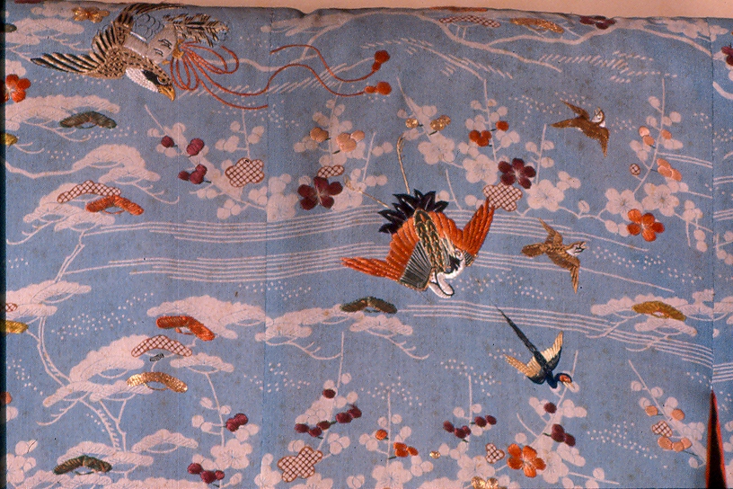 kimono decorato, elementi decorativi (abito, opera isolata) - ambito giapponese (sec. XIX)