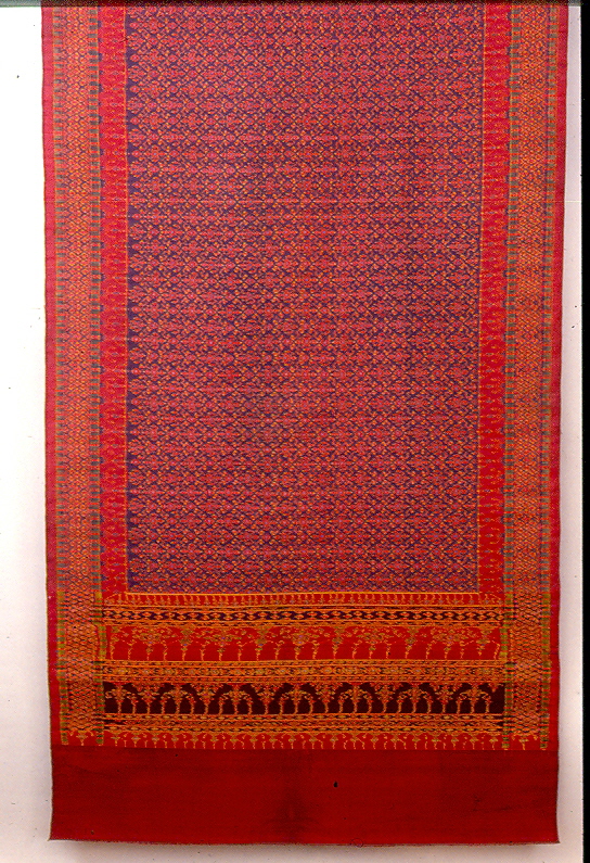 scialle decorato, elementi decorativi (abito, opera isolata) - ambito asiatico (sec. XIX)