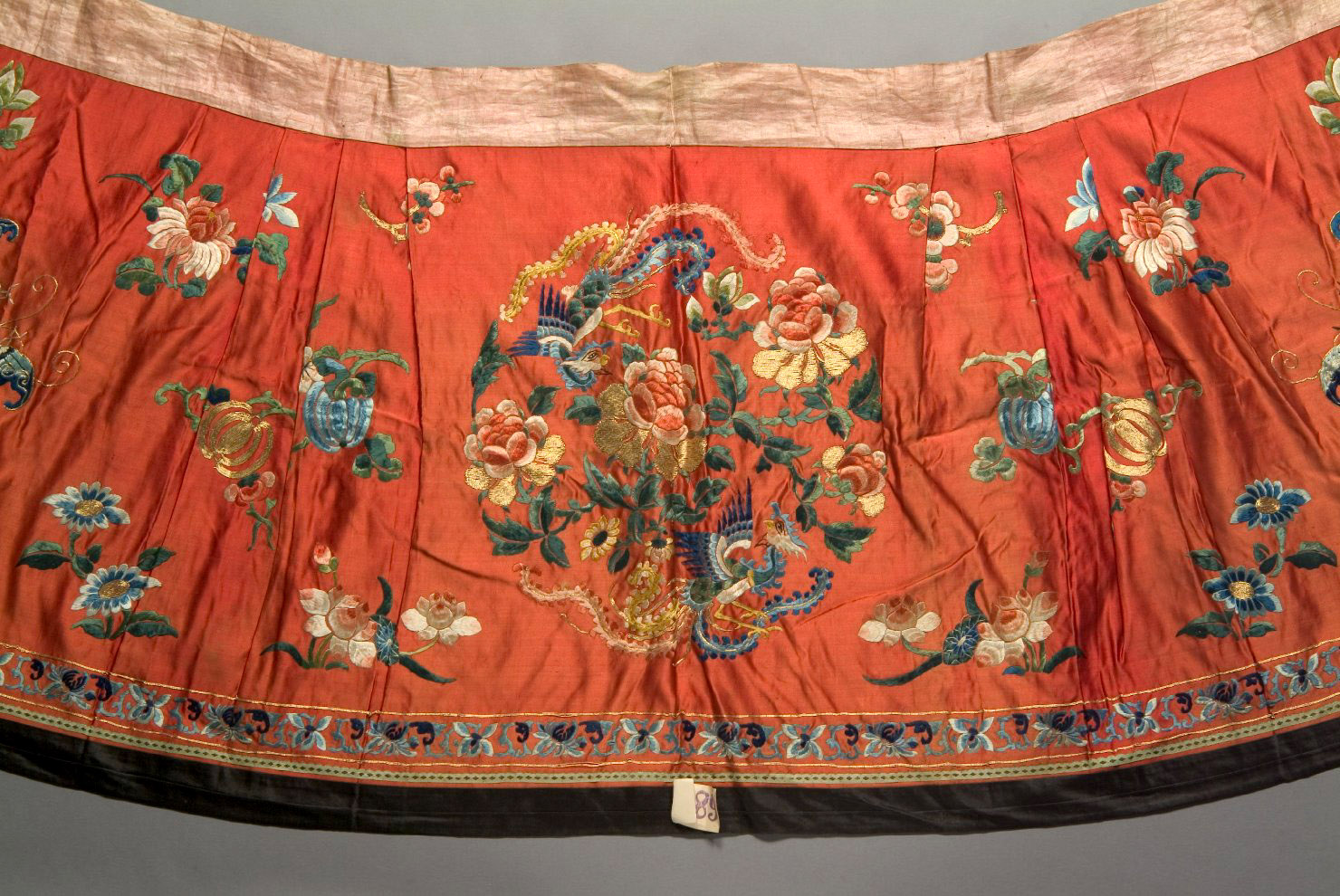 banda superiore di tenda, elementi decorativi (tessuto, opera isolata) - ambito cinese (sec. XIX)