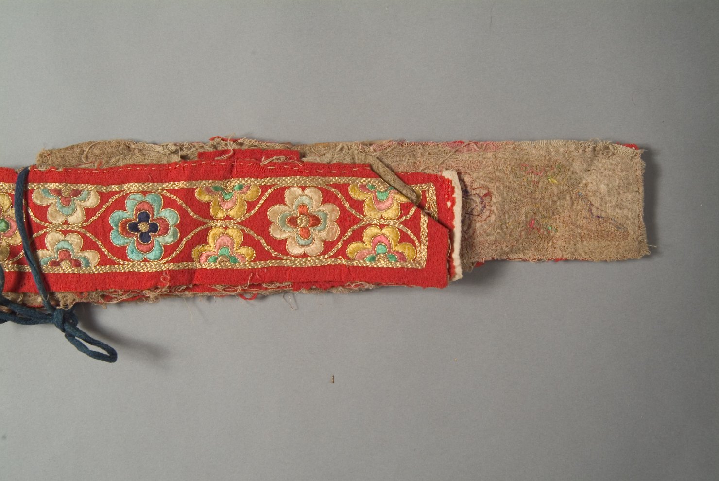 scampolo decorato, elementi decorativi (tessuto, opera isolata) - ambito asiatico (sec. XIX)