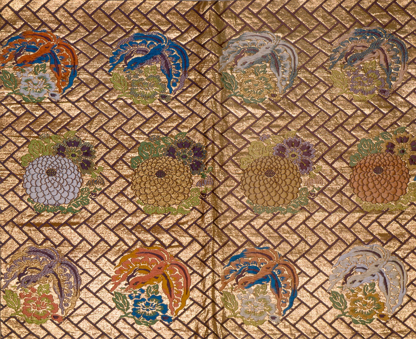 motivi decorativi (tessuto, opera isolata) - manifattura giapponese (sec. XIX)