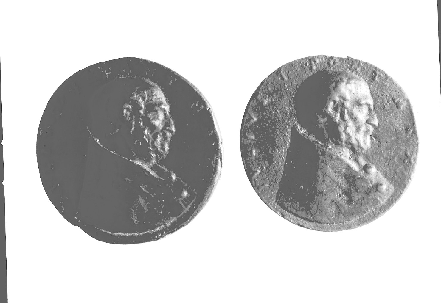 ritratto d'uomo di profilo (medaglia, elemento d'insieme) - ambito romano (sec. IV)