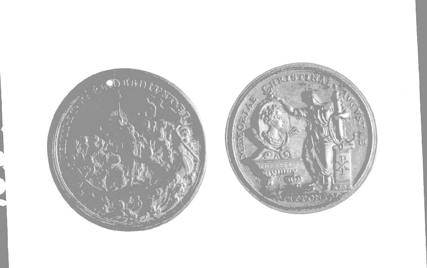 interno con figura maschile (medaglia, elemento d'insieme) - ambito romano (sec. XVIII)