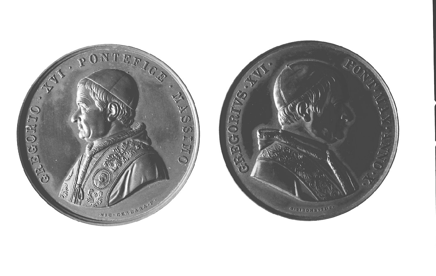 ritratto d'uomo di profilo (medaglia, elemento d'insieme) di Cerbara Niccolò (sec. XIX)