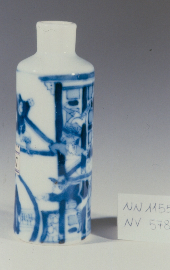 scena con acrobati (zaji), acrobata (tabacchiera, opera isolata) - ambito cinese (secc. XVII/ XIX)