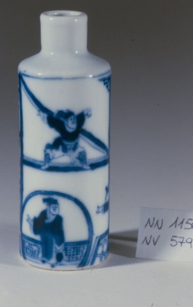 scena con acrobati (zaji), acrobata (tabacchiera, opera isolata) - ambito cinese (secc. XVII/ XIX)