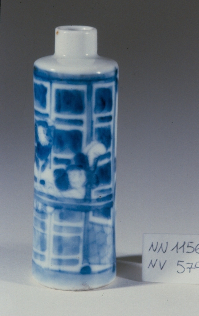 scena con acrobati (zaji), acrobata (tabacchiera, opera isolata) - ambito cinese (sec. XVIII)