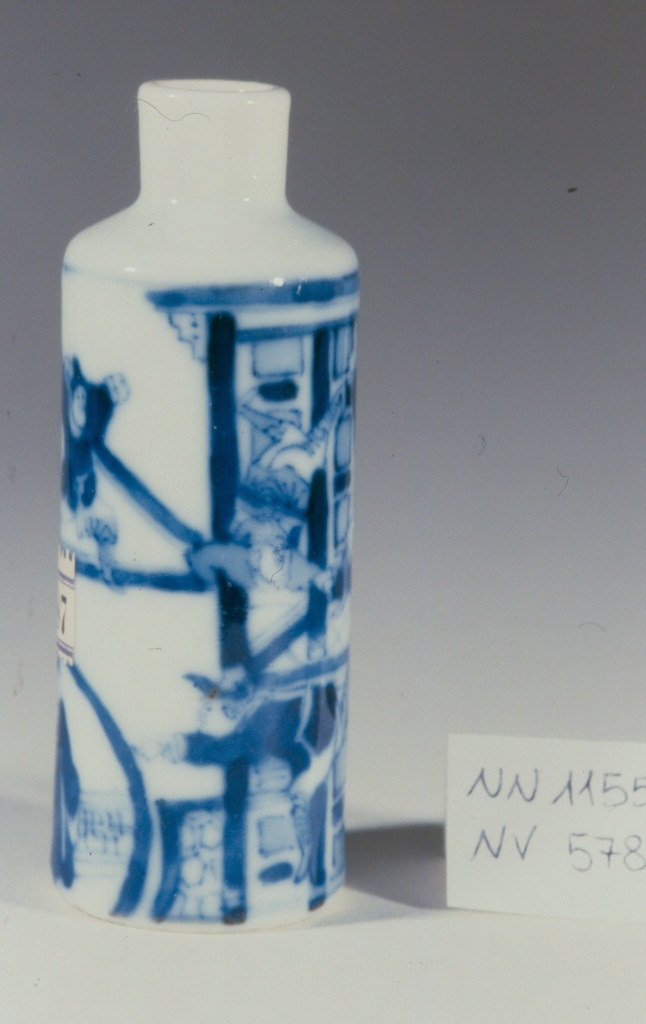 scena con acrobati (zaji), acrobata (tabacchiera, opera isolata) - ambito cinese (secc. XVII/ XVIII)