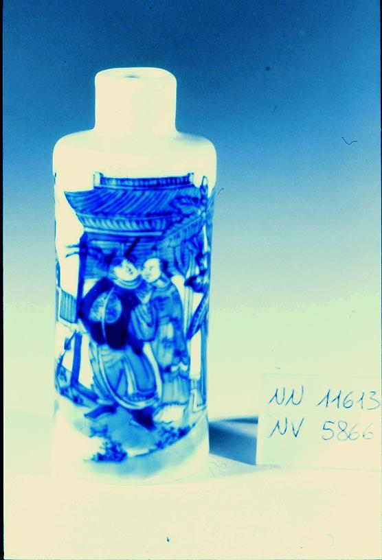 paesaggio con architetture (tabacchiera, opera isolata) - ambito cinese (secc. XVII/ XIX)