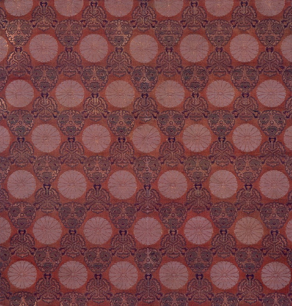 motivi decorativi a medaglioni (tovaglietta) - ambito giapponese (sec. XIX)