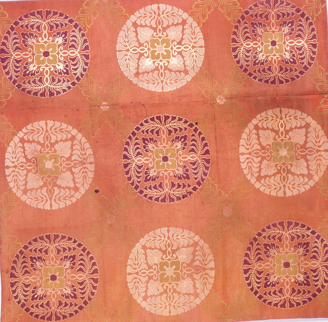 motivi decorativi a medaglioni (tovaglietta) - ambito giapponese (sec. XIX)