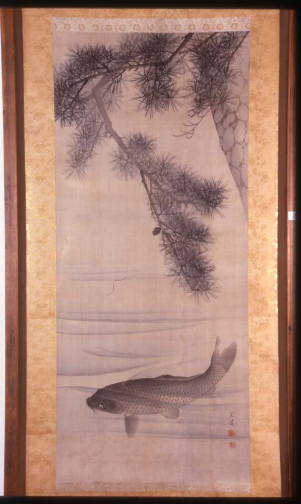 pesce (dipinto, opera isolata) di Nishiyama Kanei (fine sec. XIX)