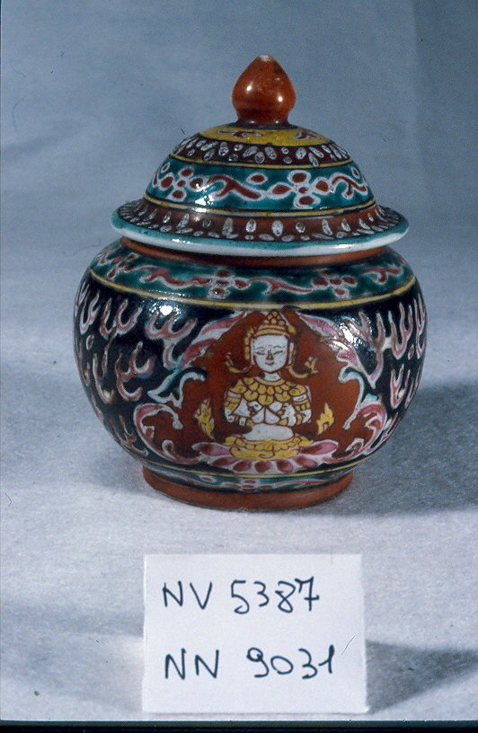 figure femminili (vasetto, opera isolata) - ambito Asia sud-orientale (secc. XVII/ XIX)