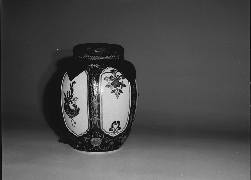 motivi decorativi vegetali con uccelli (vaso, opera isolata) - ambito giapponese (secc. XVIII/ XIX)