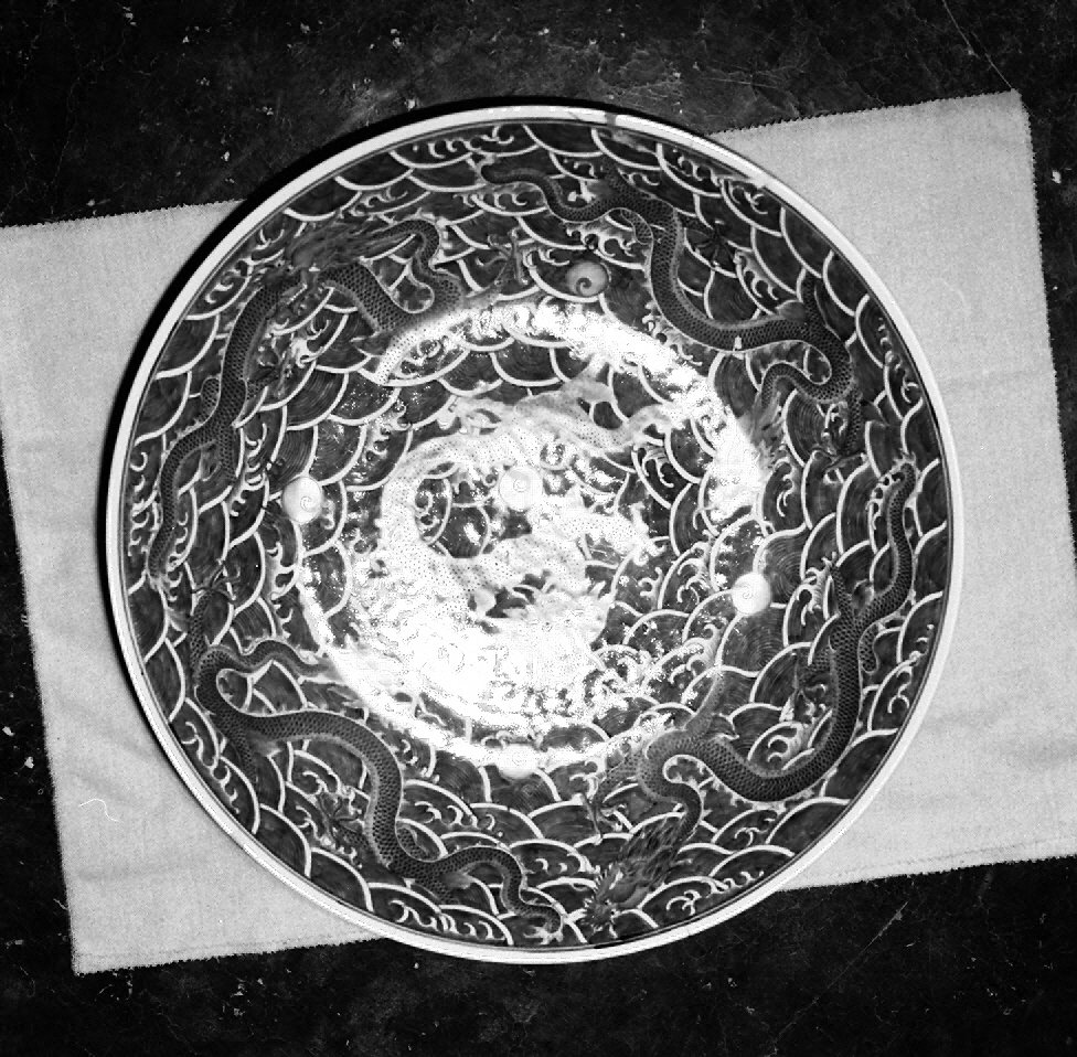 motivi decorativi (piatto, opera isolata) - ambito cinese (seconda metà sec. XVIII)