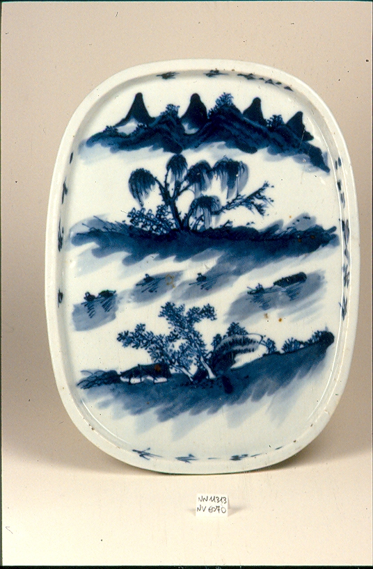 paesaggio (vassoietto, opera isolata) - ambito cinese (sec. XVIII)
