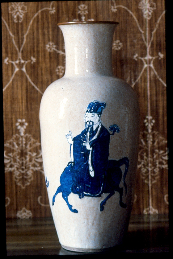 figure maschili e animali (vaso) - ambito cinese (secc. XVIII/ XIX)